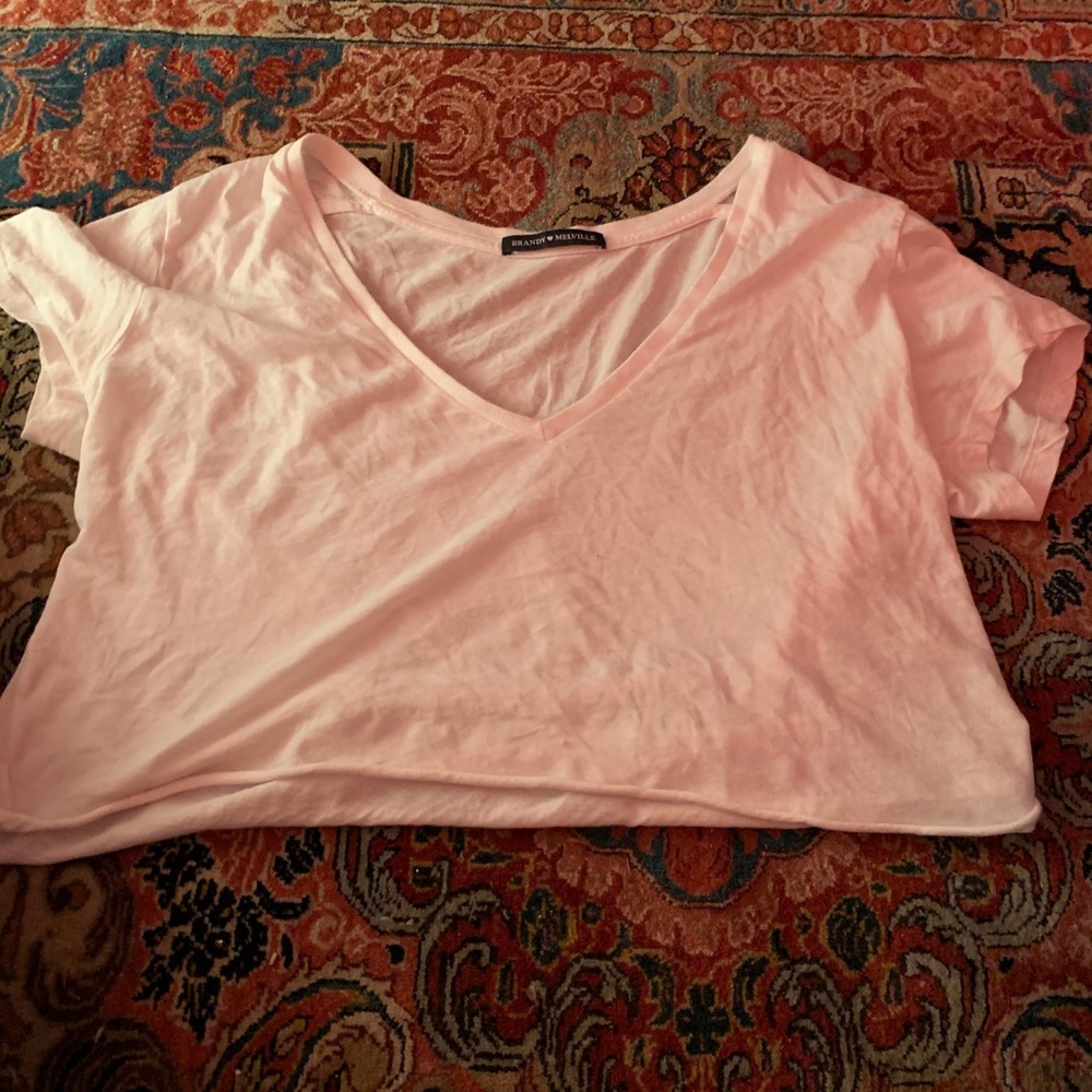 brandy white cropped v neck